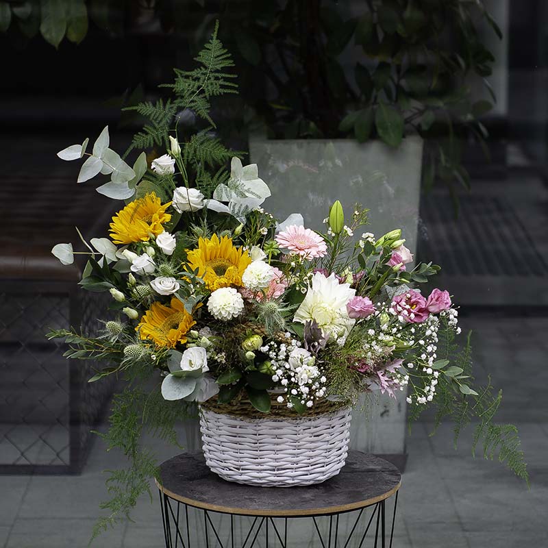 Basket of Flowers “Sunny Mood”