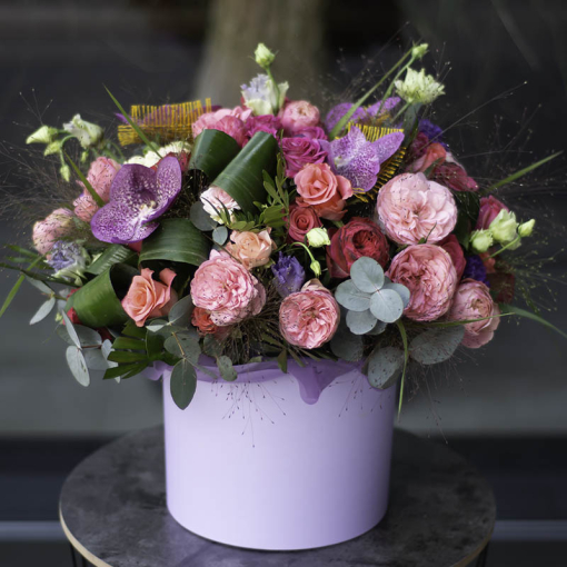 Доставка квітів Львів, Квітковий цилінд "Енергія кохання"