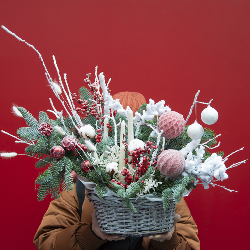 Доставка квітів Львів, Зимова композиція "Засніжений сад"